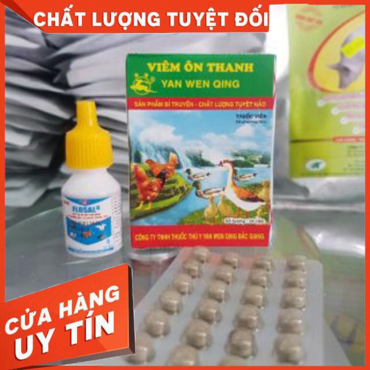 Viêm ôn thanh. 1 hộp 1 vĩ 24 viên. thuốc cho gà đá chim cảnh