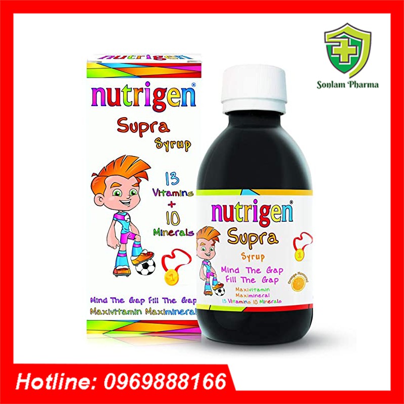 Siro Uống Nutrigen Supra - Hỗ Trợ Cho Trẻ Biếng Ăn, Gầy Yếu, Mệt Mỏi, Đề Kháng Kém - Hộp 1 Chai 200ml