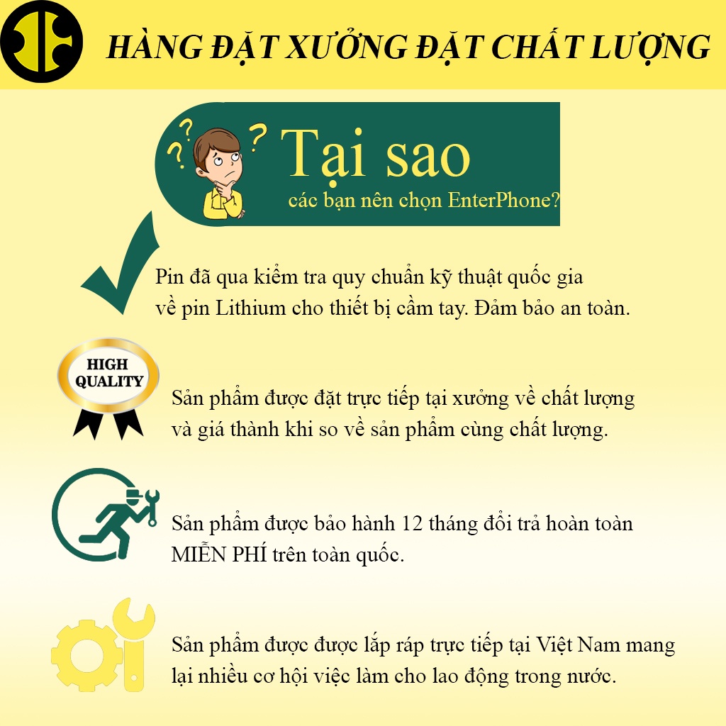 Pin ĐT Táo 5G/ 5S/ 5SE Enter bảo hành 12 tháng