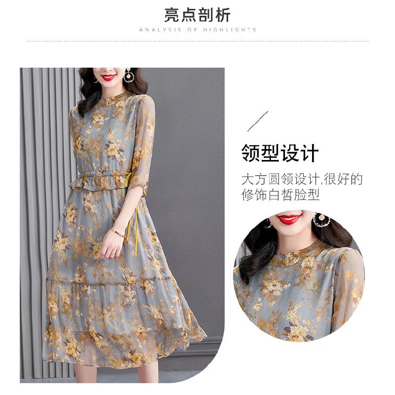 Đầm Chiffon Dáng Ôm In Họa Tiết Hoa Thời Trang Mùa Hè Hàng Mới Dành Cho Nữ 2021