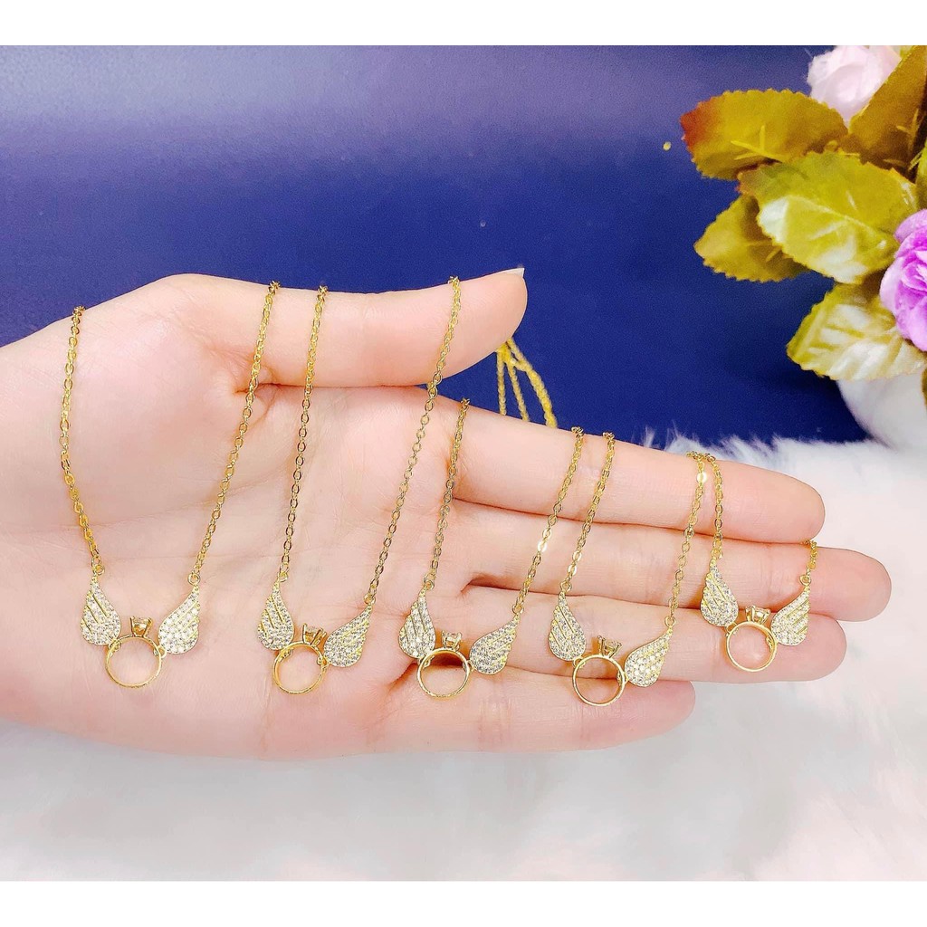 Dây chuyền cánh thiên thần Bạc ta mạ vàng 24kara , siêu đẹp siêu rẻ - Vàng bạc Khải Khải