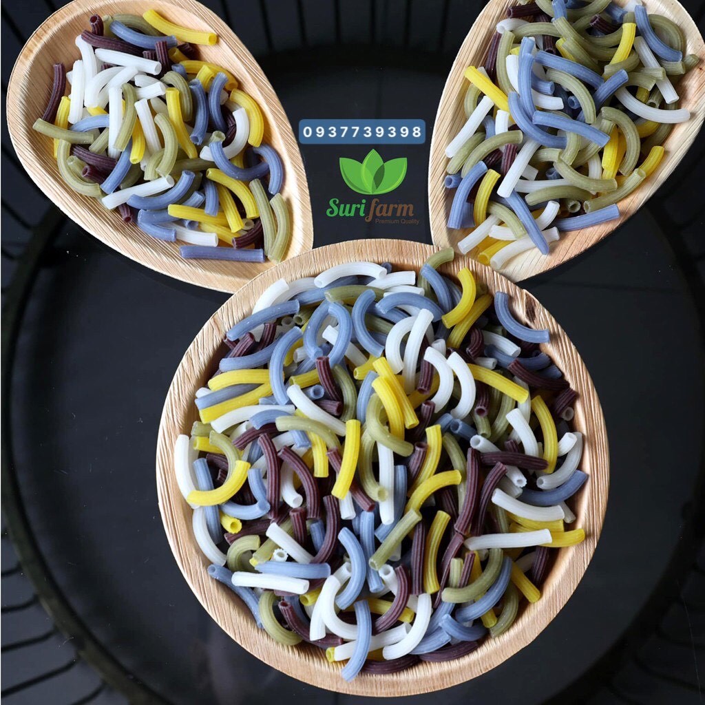 Nui Rau Củ Hữu Cơ SuriFarm⚡Ship hỏa tốc⚡Nui Cho Bé Ăn Dặm.Giàu Chất Xơ Vitamin.Tự Nhiên Không Hóa Chất(400g)