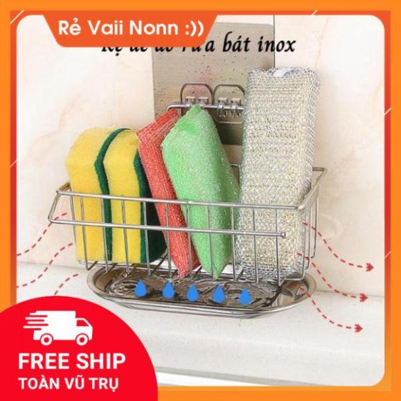 Giá để giẻ rửa bát inox 304 có khay hứng nước tiện dụng GDMN