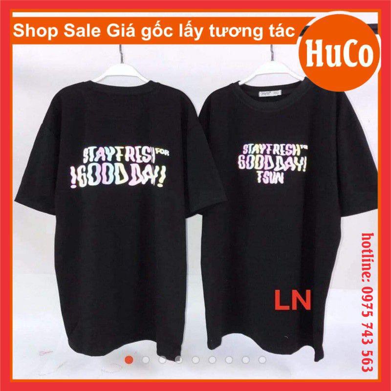 áo phông, thun tay lỡ nam nữ🦋áo phản quang good day🦋thời trang cặp, nhóm🦋form thụng unisex ulzzang chất cotton giá rẻ
