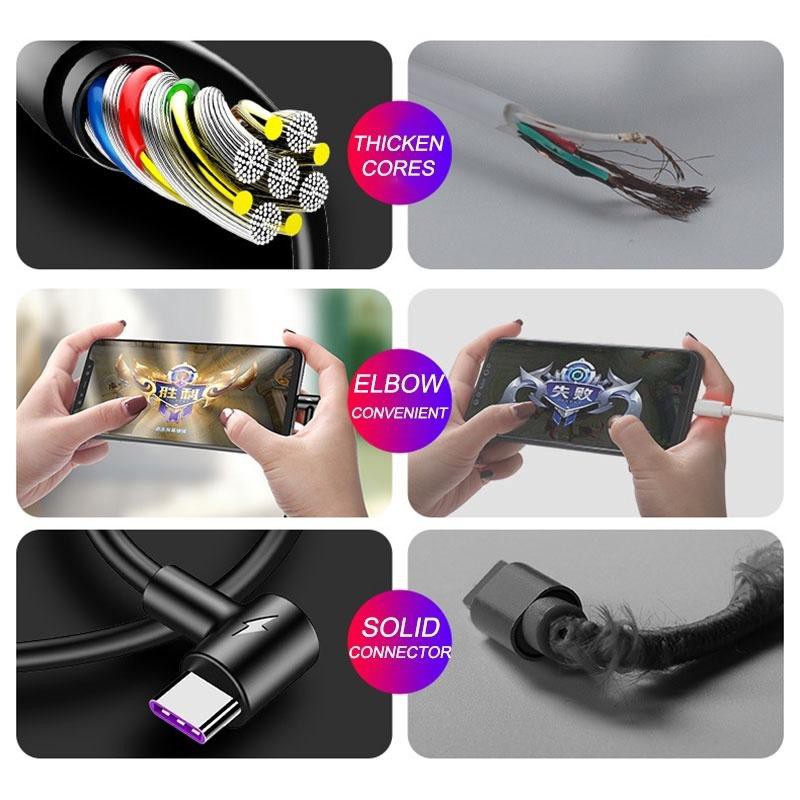 Dây Cáp Sạc Nhanh Loại C 5a Cho Huawei P30 Pro P20 Mate 20 Nova 3i Samsung S10 S7 S8 Note9 8 Xiaomi 9 8 7