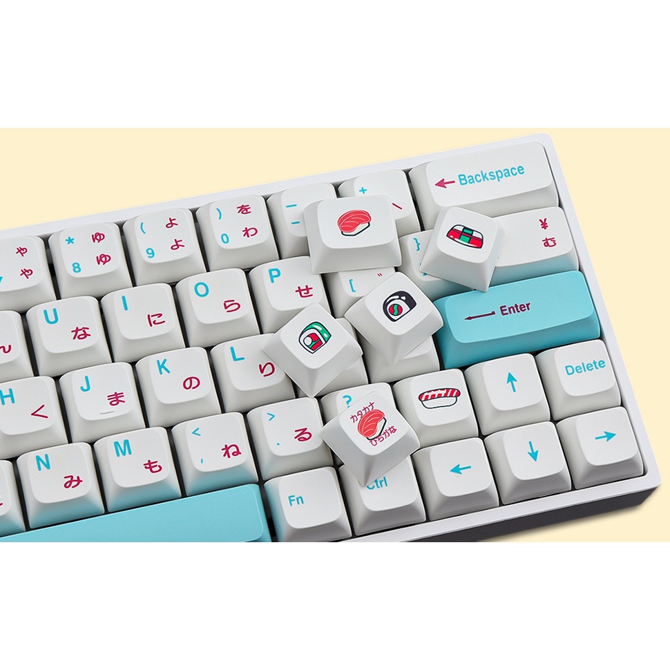 Keycaps, 120 phím thăng hoa PBT XDA màu xanh sushi keycaps Bàn phím cơ Cherry MX keycaps Bàn phím chơi game