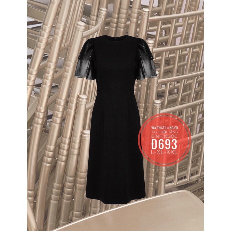 Đầm bigsize midi tay lưới đính ngọc 55-85kg ( HÌNH CUỐI THẬT)