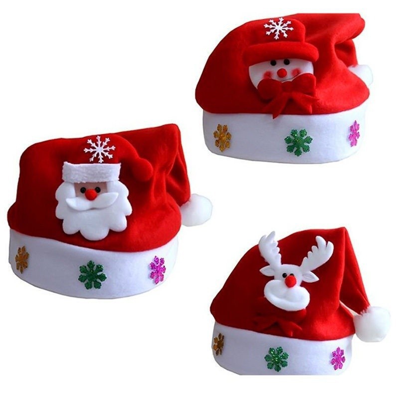 ☛☏❤Kids &amp; Adult &amp; LED Christmas Hat Santa Claus Reindeer Snowman Xmas Gifts Cap