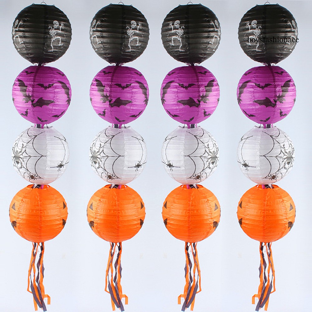 Đèn Lồng Giấy Hình Đầu Lâu Trang Trí Halloween