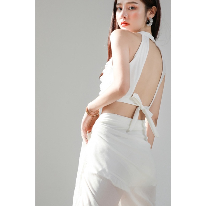 Bộ đồ bơi bikini nữ 2 mảnh tắm biển kín đáo sexy quyến rũ kèm váy choàng - B.46