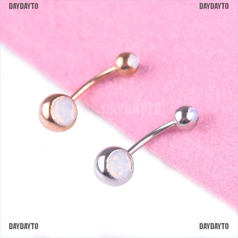 [DAYDAYTO] Khuyên Rốn Đính Đá Opal Lửa Trắng