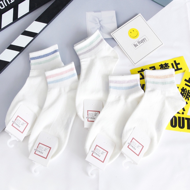 Vớ/tất ngắn cổ lửng 2 sọc màu pastel Mua Tất (muatatshop)