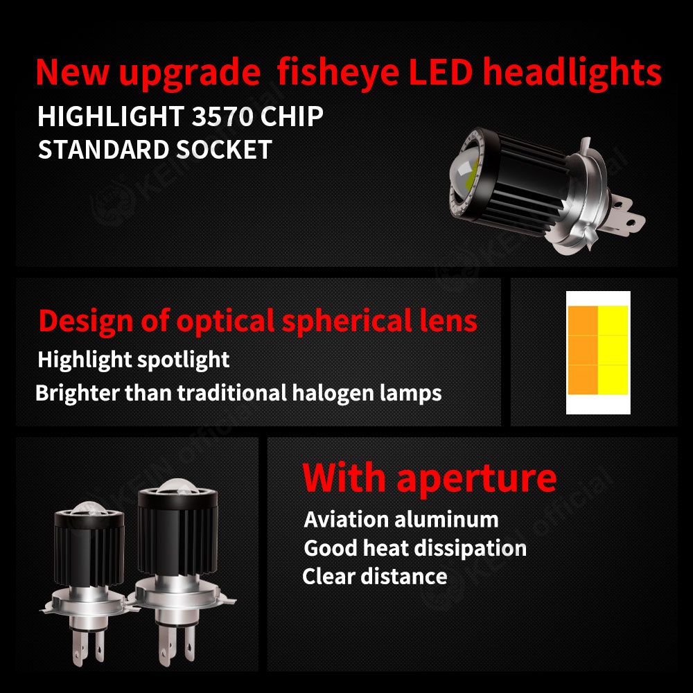 KEIN Bóng Đèn Pha H4 Led H6 BA20D HS1 2022 Cho Xe Máy