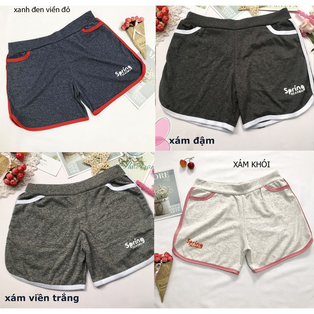 Quần đùi thêu chữ Spring Lưng Thun Cho Nữ freesize từ 55kg-60kg - Spring