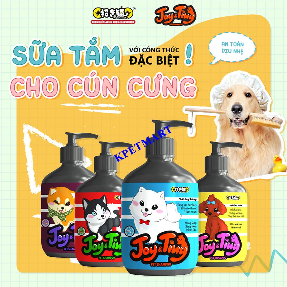 Sữa Tắm Cao Cấp Cho Chó Joy &amp; Tiny - Maneki Neko Chai 500ml - Kpetmart