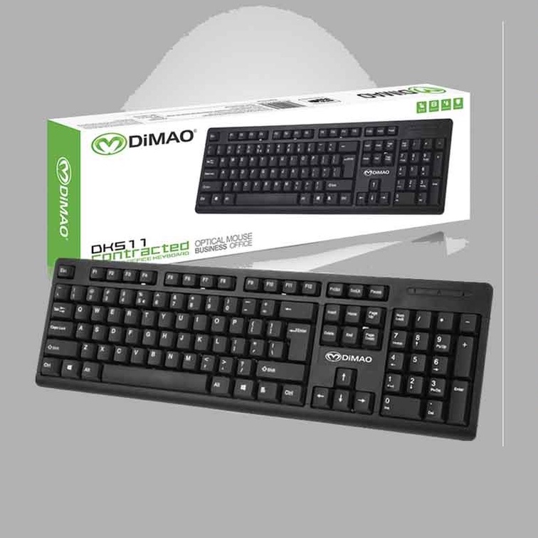 Bàn Phím Máy Tính Dimao Dk511 Có Dây Mini Nhỏ Gọn ko Ồn Màu Đen Dùng Cho Máy Bàn Xách Tay Laptop/laptop táo Giá Rẻ