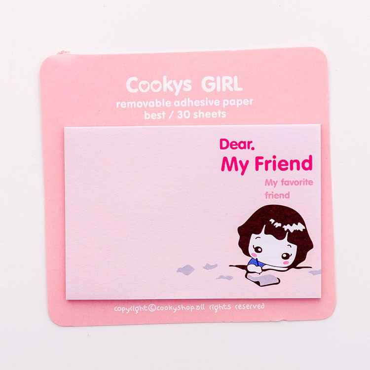 Giấy note cute dễ thương Cookys Girl có keo dán nhiều phân loại BMBooks