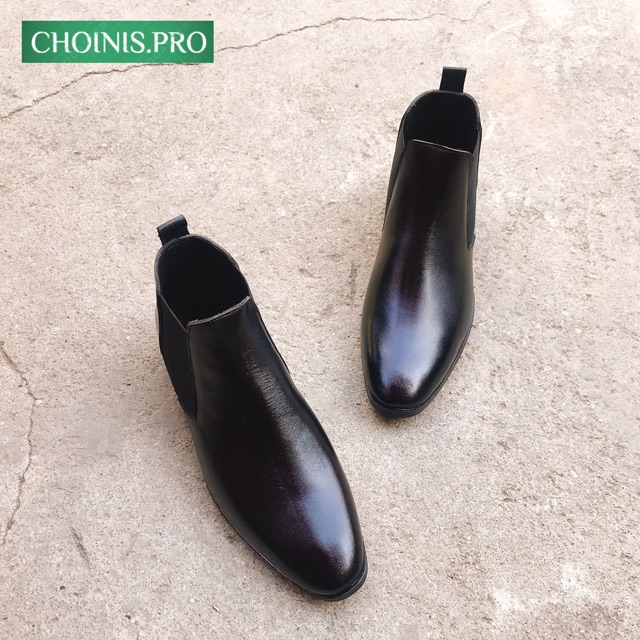 Giầy da chelsea boot da bò mềm đẹp CHOINIS