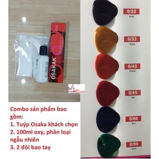 Màu nhuộm tóc osaka có kèm theo oxy trợ nhuộm và bao tay - bảng màu số 8