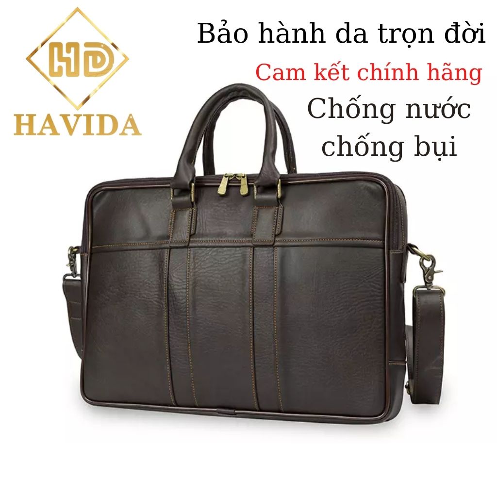 Túi xách da HAVIDA V3S cao cấp chống nước, chống sốc - Cặp laptop - Hàng chính hãng