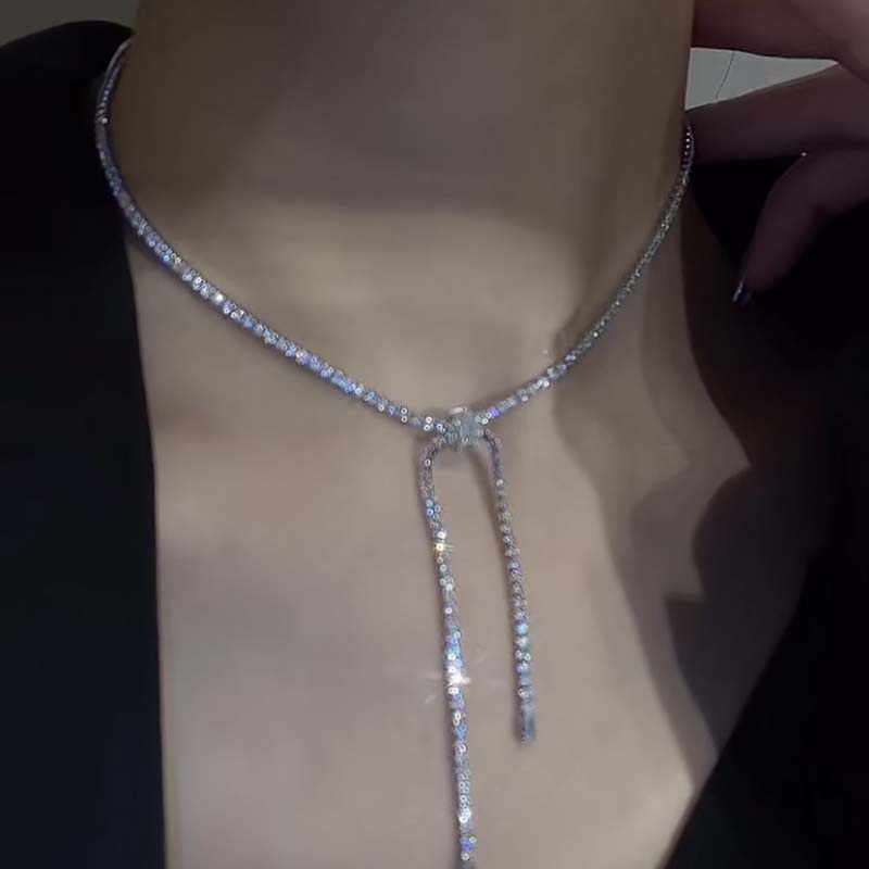 (MớI) Vòng cổ HìNh Nơ ĐíNh Đá Xinh XắN