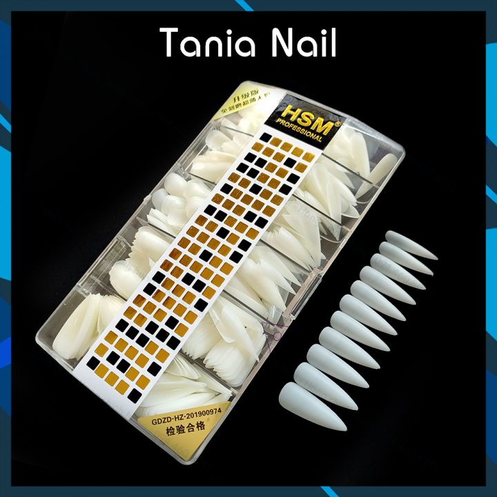 Móng Úp Thiết Kế  Nhám Thang Vuông Nhọn,Tròn Bầu Trong Đục HSM 500Pcs