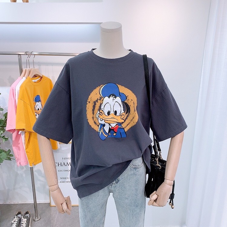 [Mẫu Mới Hàng Quảng Châu] Áo Phông Ngắn Tay Unisex Donald Ngộ Nghĩnh