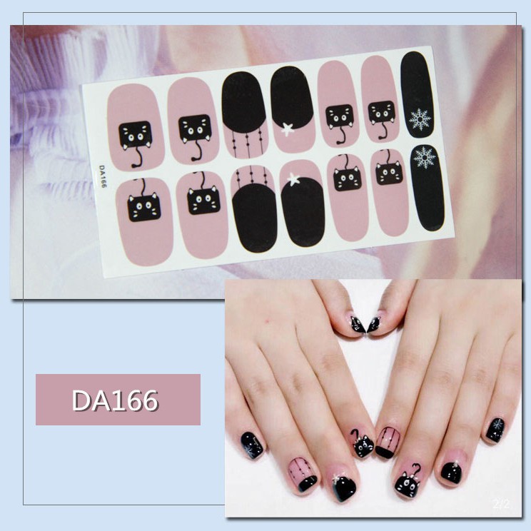 Bộ nail sticker 14 miếng dán móng tay trang trí 3D DA161-DA180 xinh xắn chống thấm nước