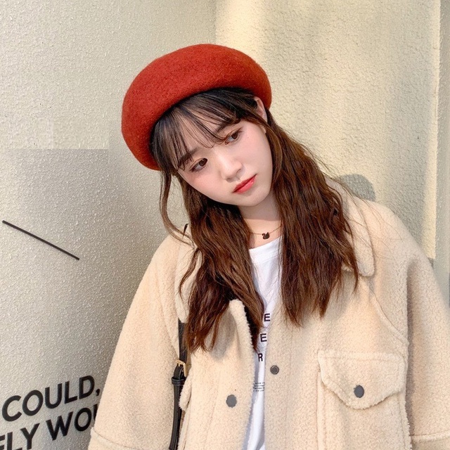 [Thanh lý - Dọn kho] Mũ nồi beret dạ + dây rút ( túi zip )