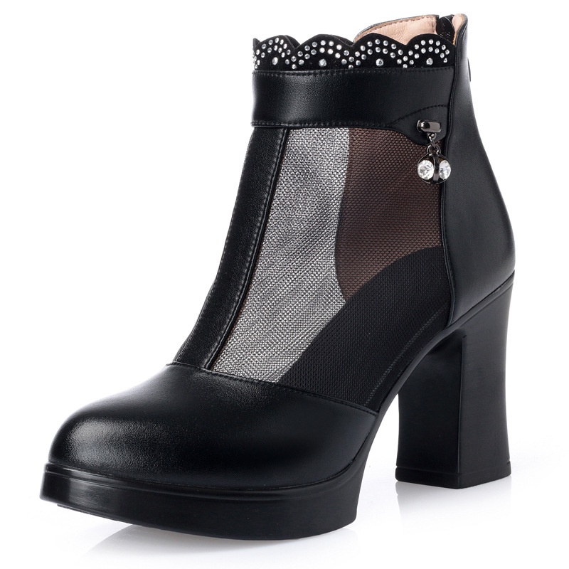 Giày Cao Gót Hở Mũi Phối Lưới Chống Thấm Nước Thời Trang Mùa Hè Cho Nữ 2021 | BigBuy360 - bigbuy360.vn