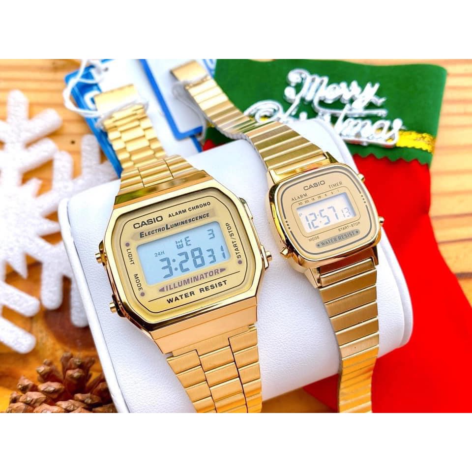 Đồng hồ cặp đôi nam nữ Casio A168WG-9WDF & LA670WGA-9DF