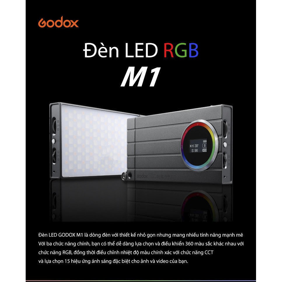 Đèn LED Godox M1 | Chính Hãng - Bảo hành 12 tháng