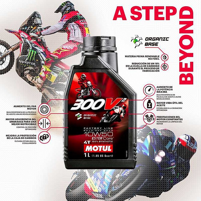 Nhớt Motul 300V2 FACTORY LINE 10W50 100ML,200ML,300ML,400ML dành cho xe số, mô tô