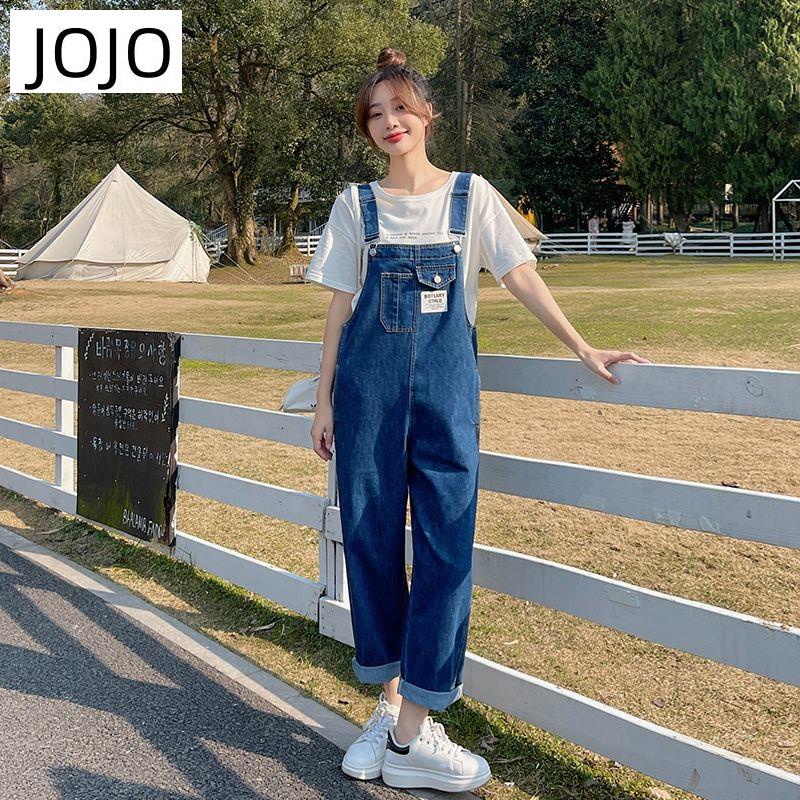 Quần Yếm Jean Ống Rộng Phong Cách Hàn Quốc Trẻ Trung Dành Cho Nữ