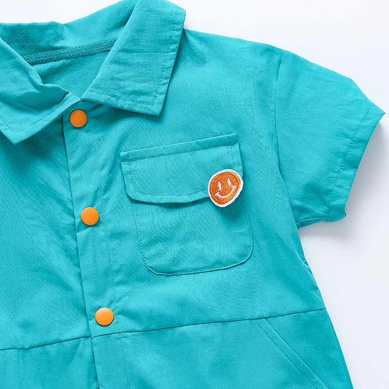 Bộ Áo Liền Quần Tay Ngắn Chất Liệu Cotton Thời Trang Mùa Hè Phong Cách Hàn Quốc Cho Bé Sơ Sinh