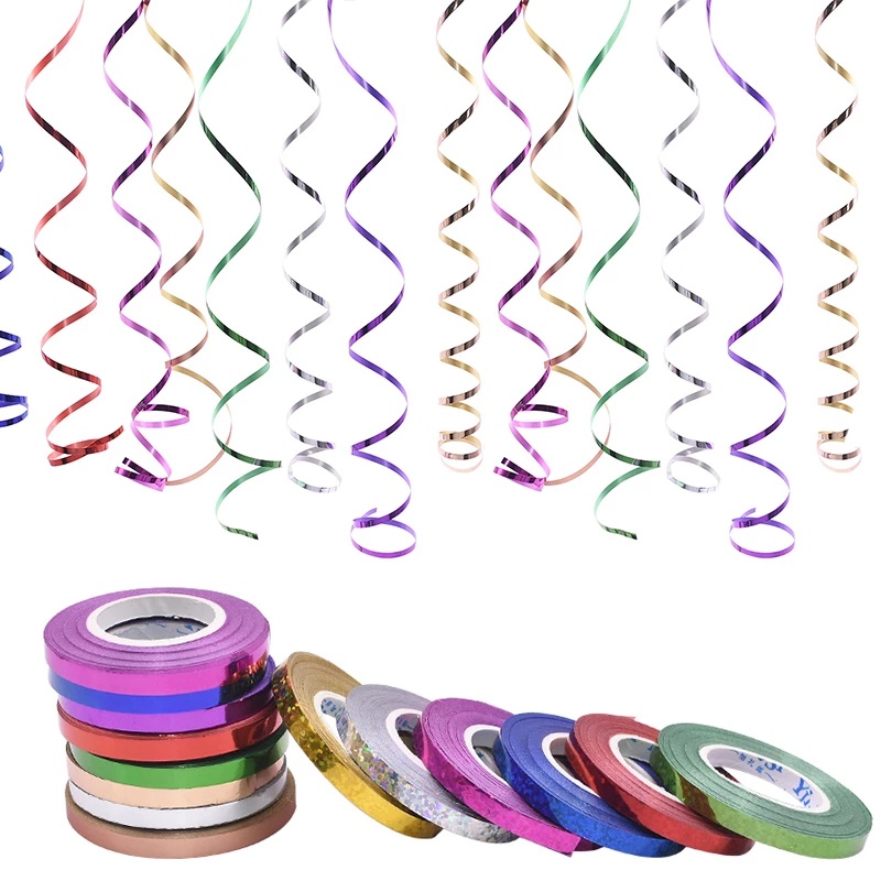 1 Cuộn Dây Ruy Băng Kim Tuyến 5mm*10m Trang Trí Bong Bóng