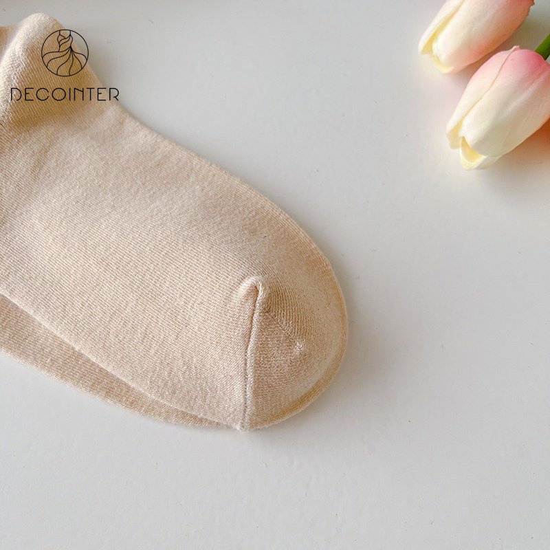 1 Đôi Tất Cotton Dài Thoáng Khí In Họa Tiết Hoa Tulip Màu Kẹo Ngọt Phong Cách Nhật Bản