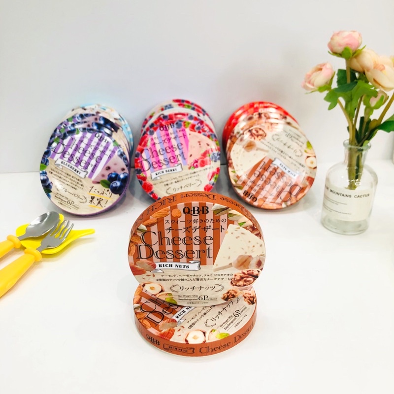 Phô Mai Tách Muối QBB Nhật Bản Vị Trái Cây Đủ Vị, Phomai Cho Bé Ăn Dặm từ 8 tháng, 90g