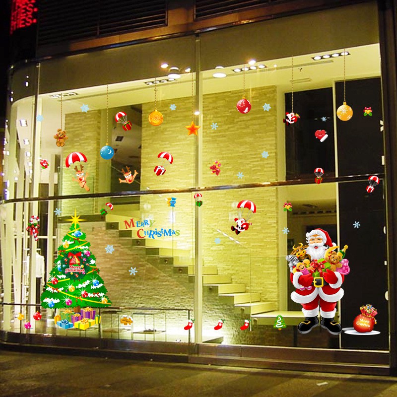 Tranh dán tường ÔNG GIÀ NOEL (2 TỜ) rực rỡ mùa giáng sinh dành cho bé - Decal dán tường
