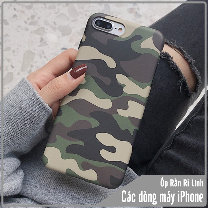 Ốp lưng Camo rằn ri lính cho các dòng máy iPhone Xs Max / X / Xs / 8 Plus / 7 Plus / 8 / 7 / 6 /6s