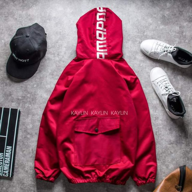 Áo khoác kaki form rộng in nón, TOÀN BỘ LÀ HÌNH THẬT