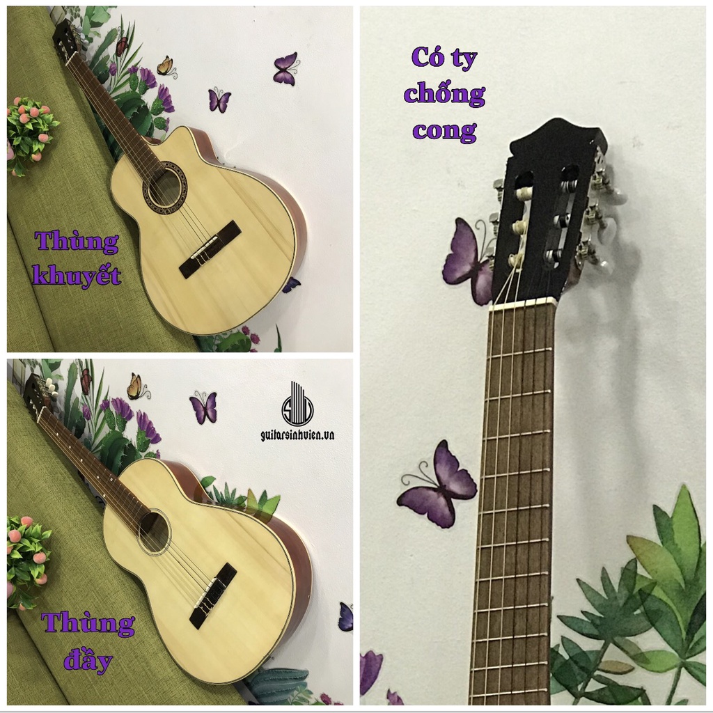 Đàn guitar classic SV-C1 có ty chống cong - Tặng phụ kiện - Bảo hành 1 năm - Chuyên tập chơi