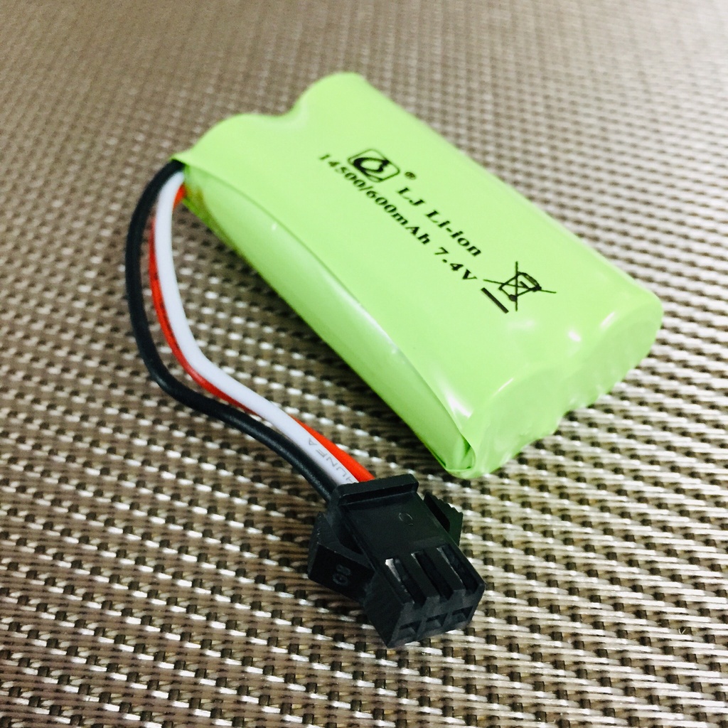 Pin sạc 14500 2s điện áp 7.4V dung lượng 600mAh jack cắm SM 3P