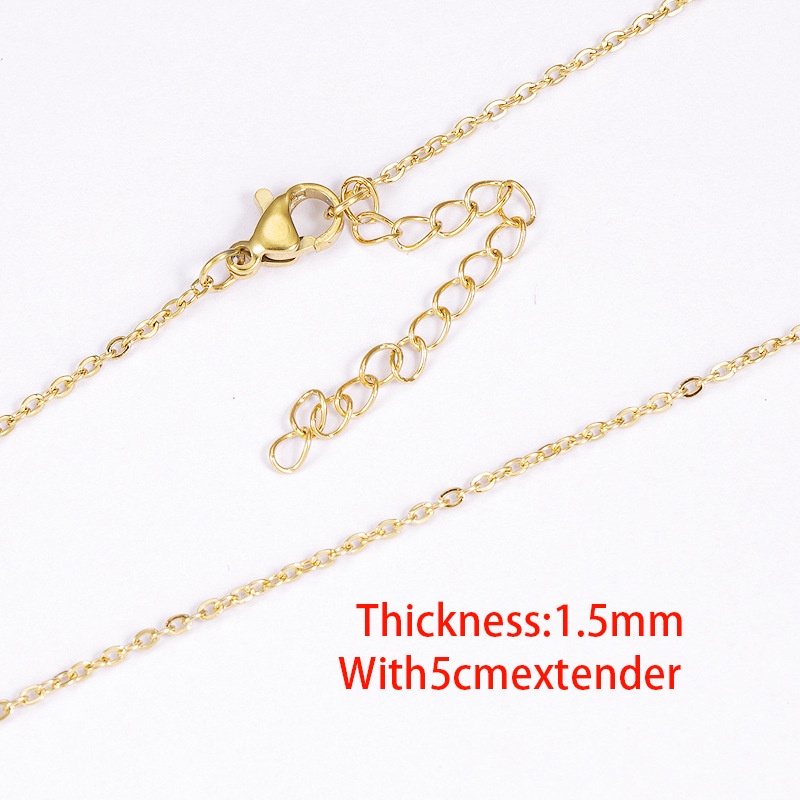 Vòng cổ Bằng Thép Không Gỉ 1.5mm Thời Trang Dành Cho Nam Và Nữ