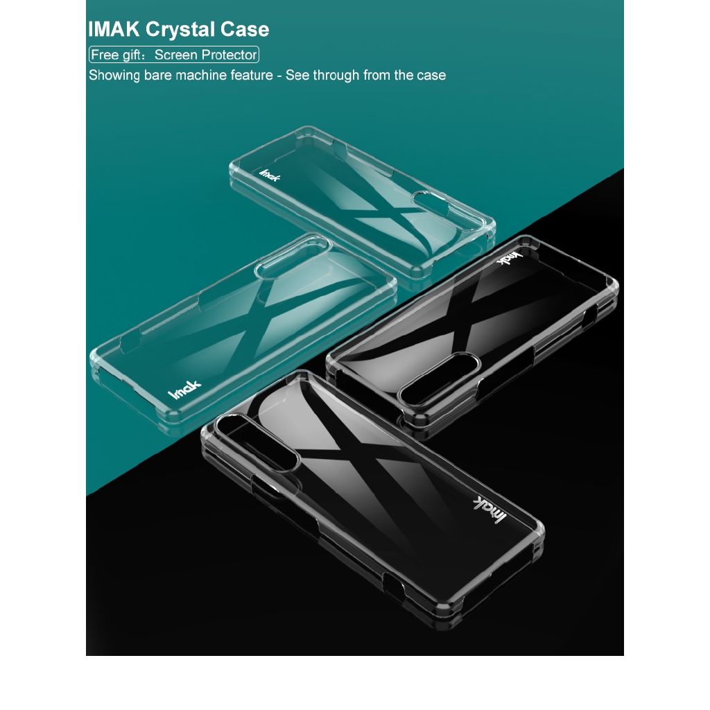 Ốp Điện Thoại PC Cứng Trong Suốt + Film Dán Imak Cho Sony Xperia 1 II
