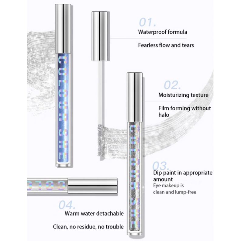 Mascara nhiều màu sắc lấp lánh uốn cong và kéo dài lông mi không nhuộm MK
 | BigBuy360 - bigbuy360.vn