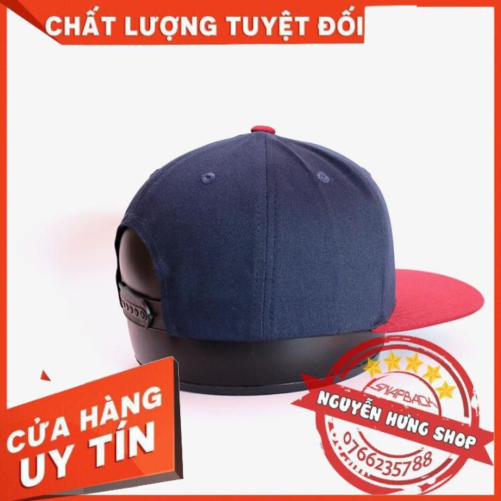 Nón snapback nam nữ Premier xanh đen kết đỏ