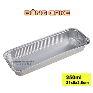 Set 25 khay giấy bạc hình chữ nhật 250ml không kèm nắp đựng thực phẩm