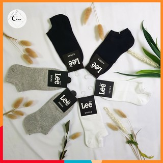 Tất Nam, Nữ trơn cổ ngắn Lee Sock, chất mịn, dày dặn