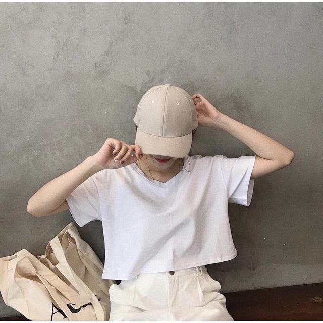 ÁO THUN CROPTOP CỔ V (chất đẹp) | BigBuy360 - bigbuy360.vn